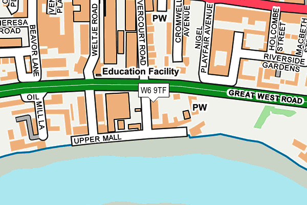 W6 9TF map - OS OpenMap – Local (Ordnance Survey)