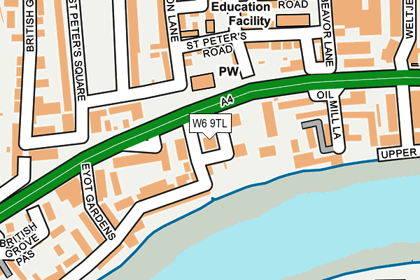 W6 9TL map - OS OpenMap – Local (Ordnance Survey)