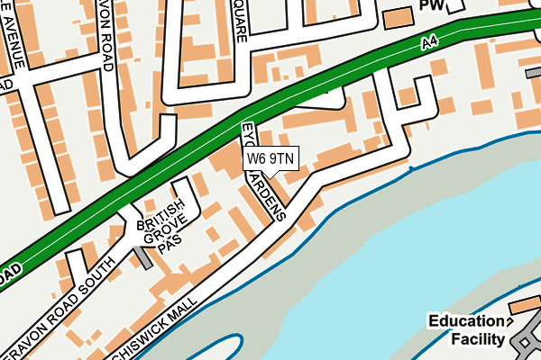 W6 9TN map - OS OpenMap – Local (Ordnance Survey)