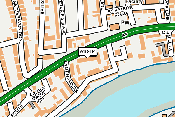 W6 9TP map - OS OpenMap – Local (Ordnance Survey)