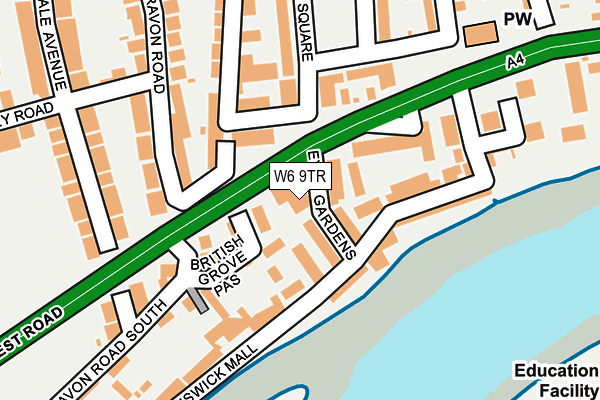W6 9TR map - OS OpenMap – Local (Ordnance Survey)