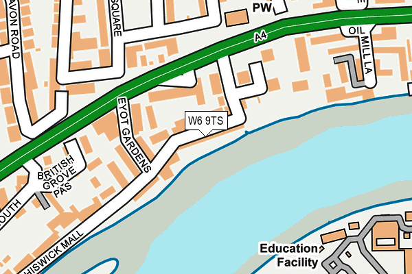 W6 9TS map - OS OpenMap – Local (Ordnance Survey)