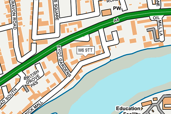 W6 9TT map - OS OpenMap – Local (Ordnance Survey)