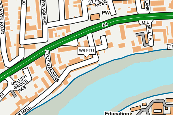 W6 9TU map - OS OpenMap – Local (Ordnance Survey)