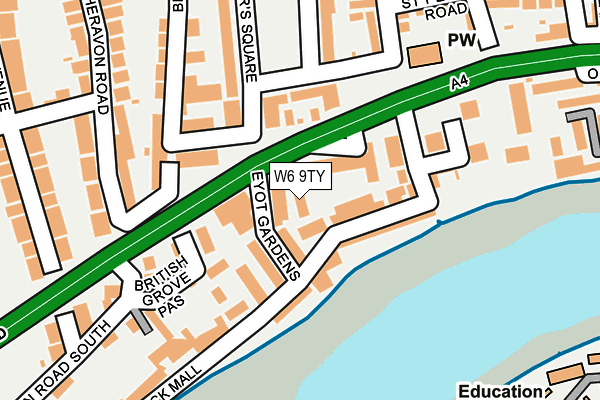 W6 9TY map - OS OpenMap – Local (Ordnance Survey)