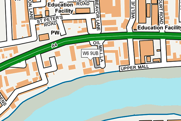 W6 9UB map - OS OpenMap – Local (Ordnance Survey)