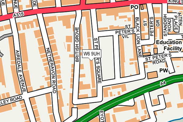 W6 9UH map - OS OpenMap – Local (Ordnance Survey)