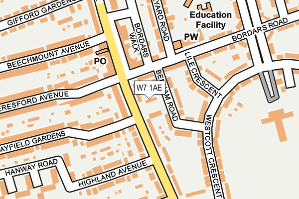 W7 1AE map - OS OpenMap – Local (Ordnance Survey)