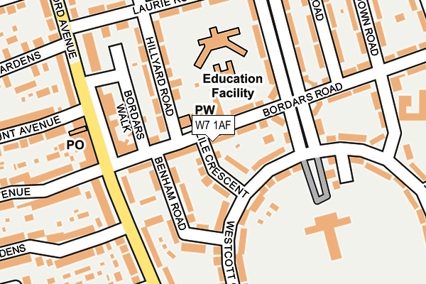 W7 1AF map - OS OpenMap – Local (Ordnance Survey)