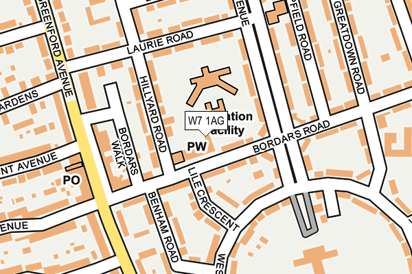 W7 1AG map - OS OpenMap – Local (Ordnance Survey)