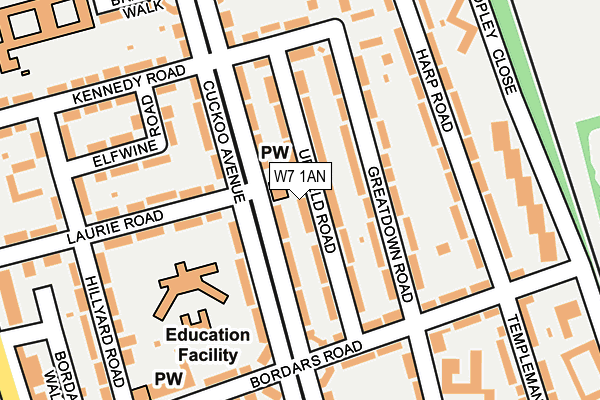 W7 1AN map - OS OpenMap – Local (Ordnance Survey)