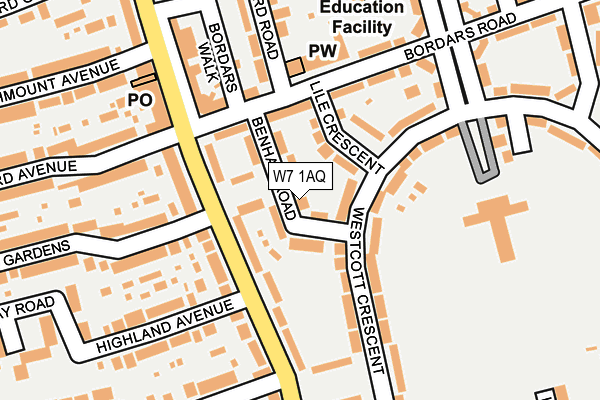 W7 1AQ map - OS OpenMap – Local (Ordnance Survey)