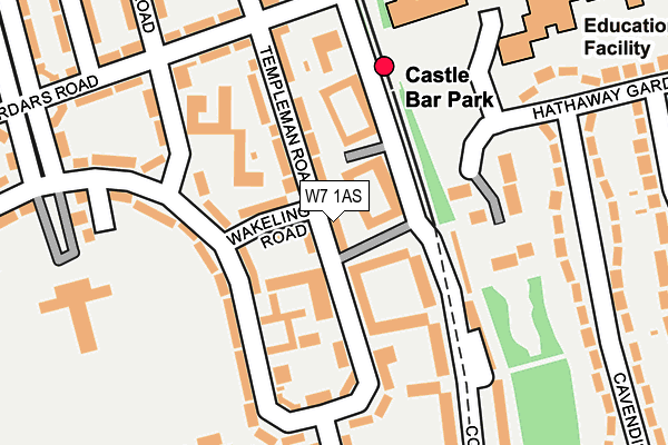 W7 1AS map - OS OpenMap – Local (Ordnance Survey)