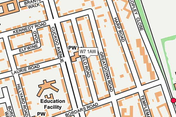 W7 1AW map - OS OpenMap – Local (Ordnance Survey)