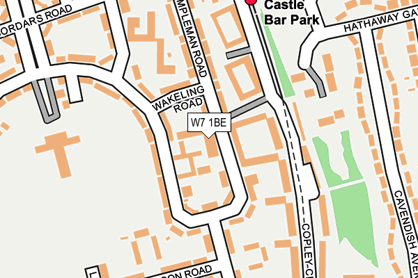 W7 1BE map - OS OpenMap – Local (Ordnance Survey)