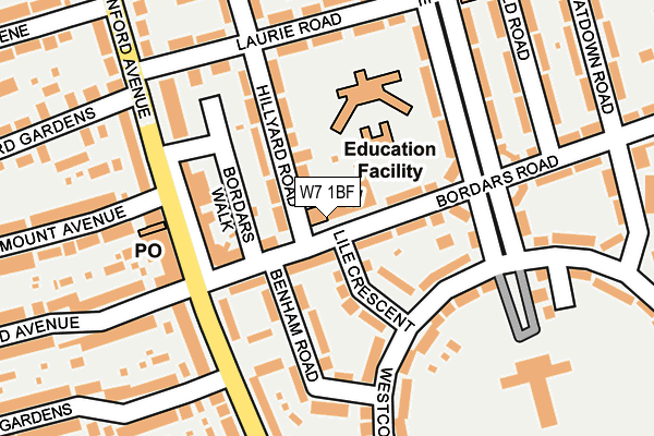 W7 1BF map - OS OpenMap – Local (Ordnance Survey)