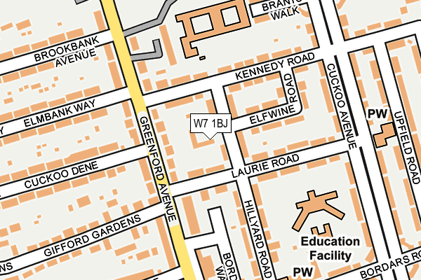 W7 1BJ map - OS OpenMap – Local (Ordnance Survey)