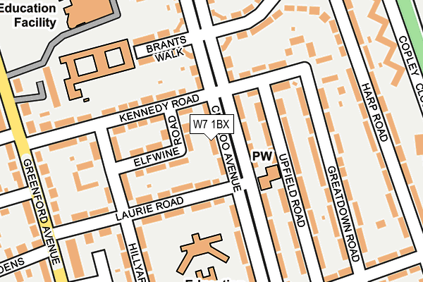 W7 1BX map - OS OpenMap – Local (Ordnance Survey)