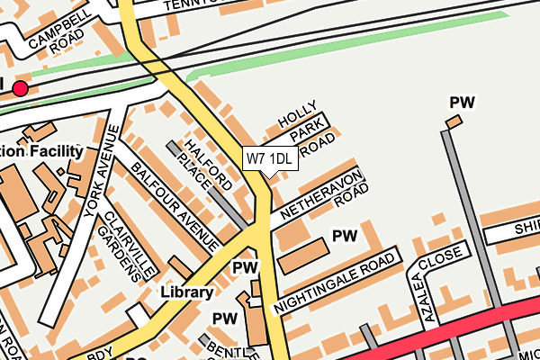 W7 1DL map - OS OpenMap – Local (Ordnance Survey)