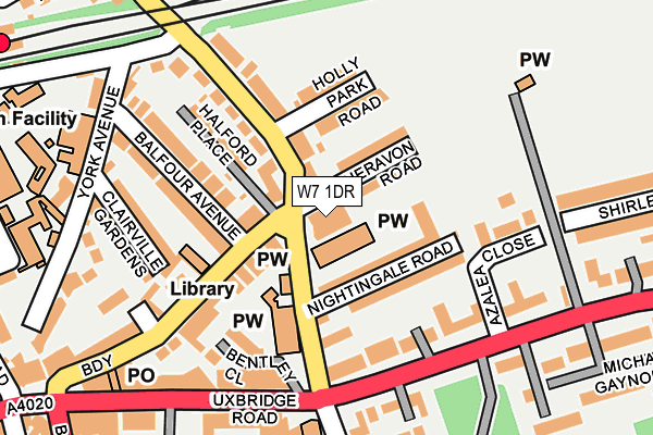 W7 1DR map - OS OpenMap – Local (Ordnance Survey)