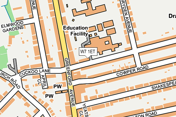 W7 1ET map - OS OpenMap – Local (Ordnance Survey)
