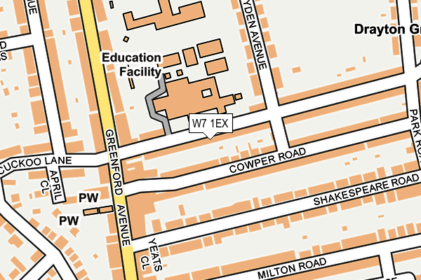 W7 1EX map - OS OpenMap – Local (Ordnance Survey)