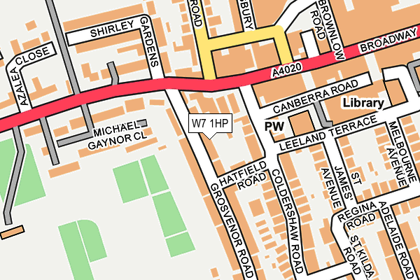 W7 1HP map - OS OpenMap – Local (Ordnance Survey)