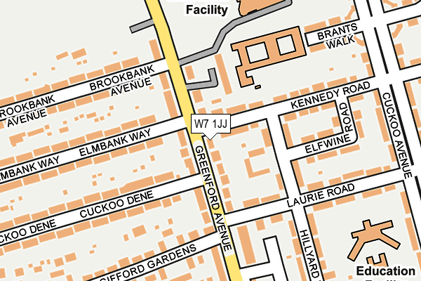 W7 1JJ map - OS OpenMap – Local (Ordnance Survey)