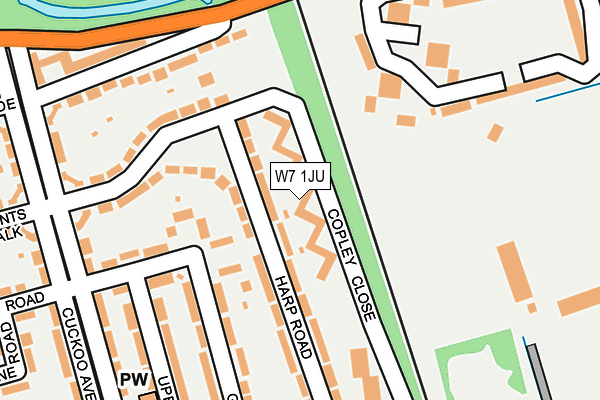 W7 1JU map - OS OpenMap – Local (Ordnance Survey)