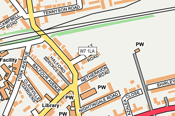 W7 1LA map - OS OpenMap – Local (Ordnance Survey)