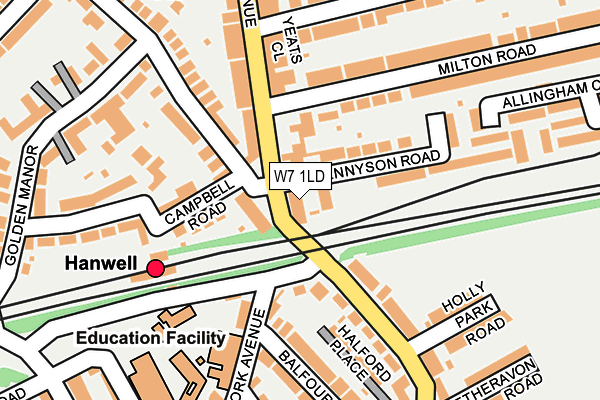 W7 1LD map - OS OpenMap – Local (Ordnance Survey)