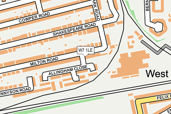 W7 1LE map - OS OpenMap – Local (Ordnance Survey)