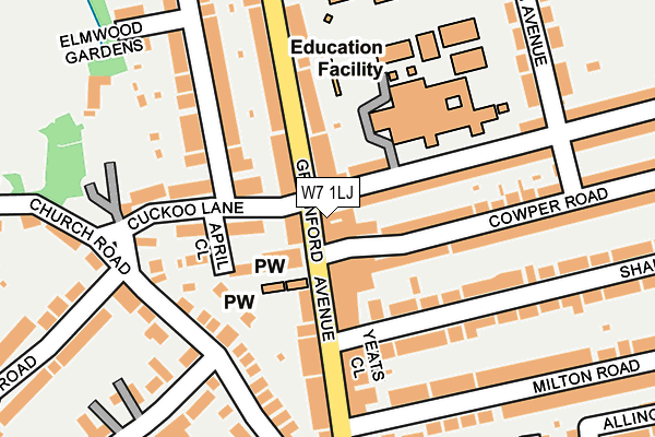 W7 1LJ map - OS OpenMap – Local (Ordnance Survey)