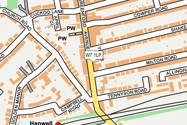 W7 1LP map - OS OpenMap – Local (Ordnance Survey)