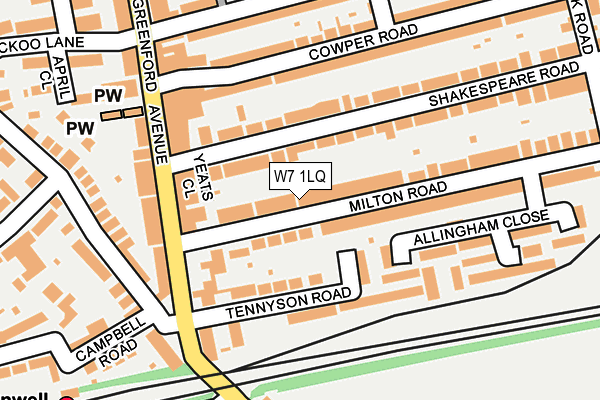 W7 1LQ map - OS OpenMap – Local (Ordnance Survey)