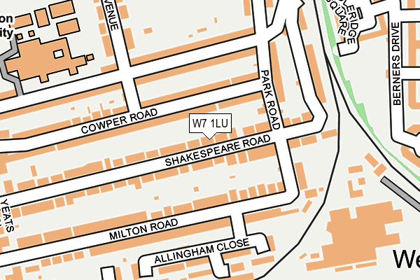 W7 1LU map - OS OpenMap – Local (Ordnance Survey)