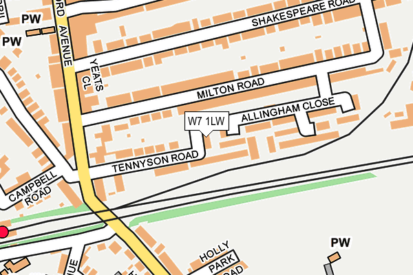 W7 1LW map - OS OpenMap – Local (Ordnance Survey)