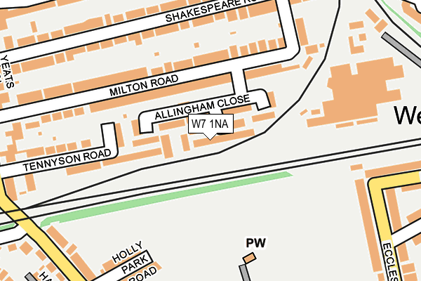 W7 1NA map - OS OpenMap – Local (Ordnance Survey)