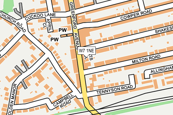 W7 1NE map - OS OpenMap – Local (Ordnance Survey)