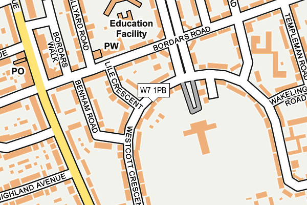 W7 1PB map - OS OpenMap – Local (Ordnance Survey)