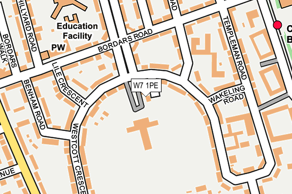 W7 1PE map - OS OpenMap – Local (Ordnance Survey)