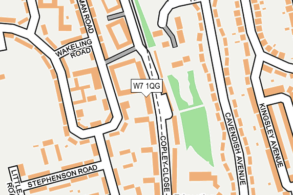 W7 1QG map - OS OpenMap – Local (Ordnance Survey)