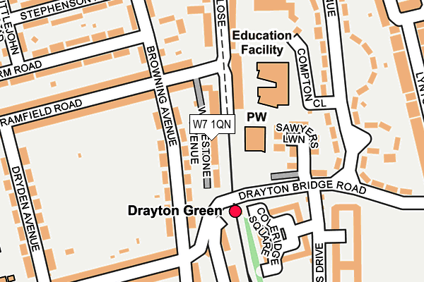 W7 1QN map - OS OpenMap – Local (Ordnance Survey)