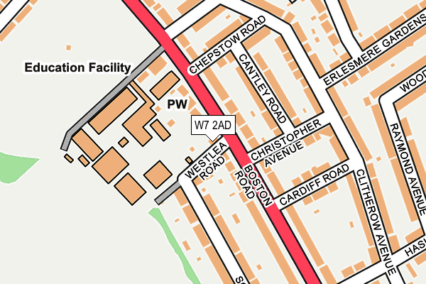 W7 2AD map - OS OpenMap – Local (Ordnance Survey)