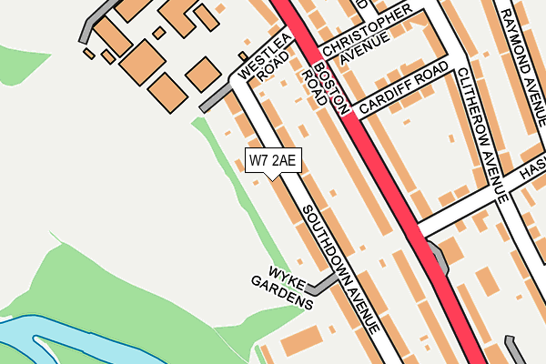 W7 2AE map - OS OpenMap – Local (Ordnance Survey)