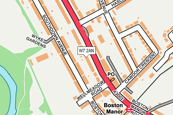W7 2AN map - OS OpenMap – Local (Ordnance Survey)