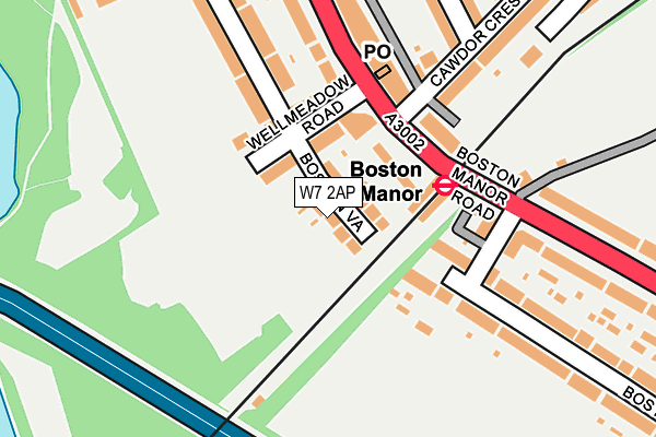 W7 2AP map - OS OpenMap – Local (Ordnance Survey)