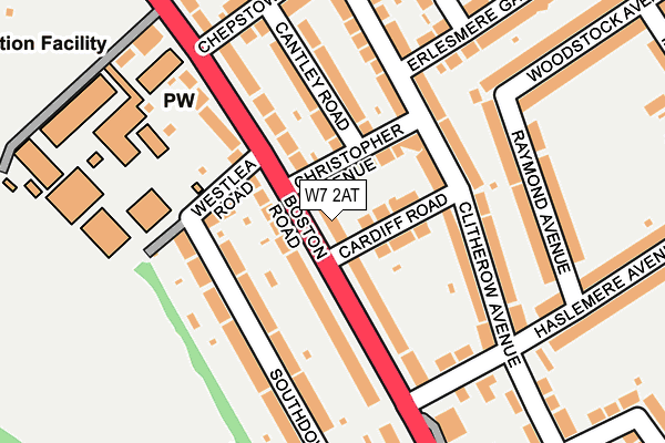 W7 2AT map - OS OpenMap – Local (Ordnance Survey)