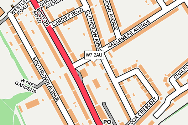 W7 2AU map - OS OpenMap – Local (Ordnance Survey)