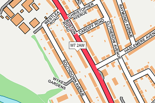 W7 2AW map - OS OpenMap – Local (Ordnance Survey)